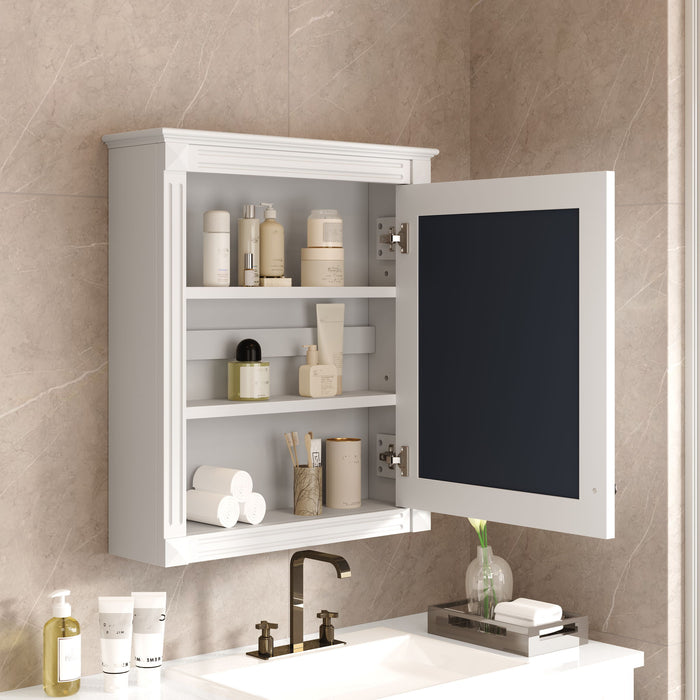 Wall Mounted Bathroom Storage Cabinet With Mirror, Medicine Cabinet With Height Adjustable Shelf