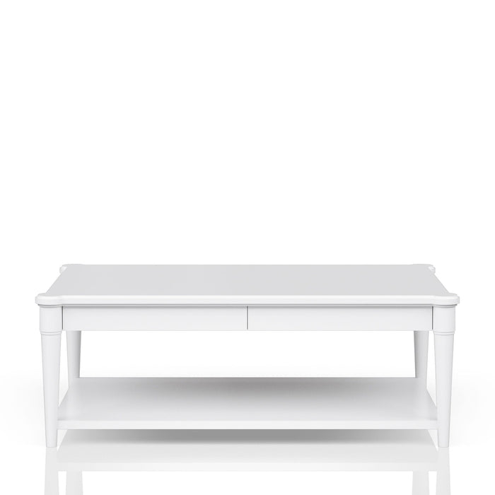 Cocktail Table With Two Storage Drawers And Casters