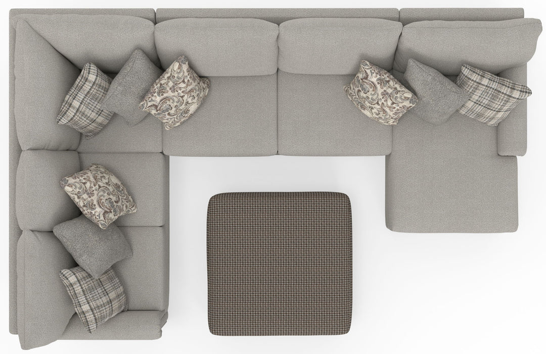 Livingston - Sectional With Comfort Coil Seating, 40" Cocktail Ottoman And Accent Pillows Included