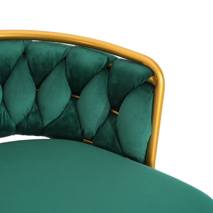 Modern Low Back Upholstered Counter Height Bar Stools (Set of 2)