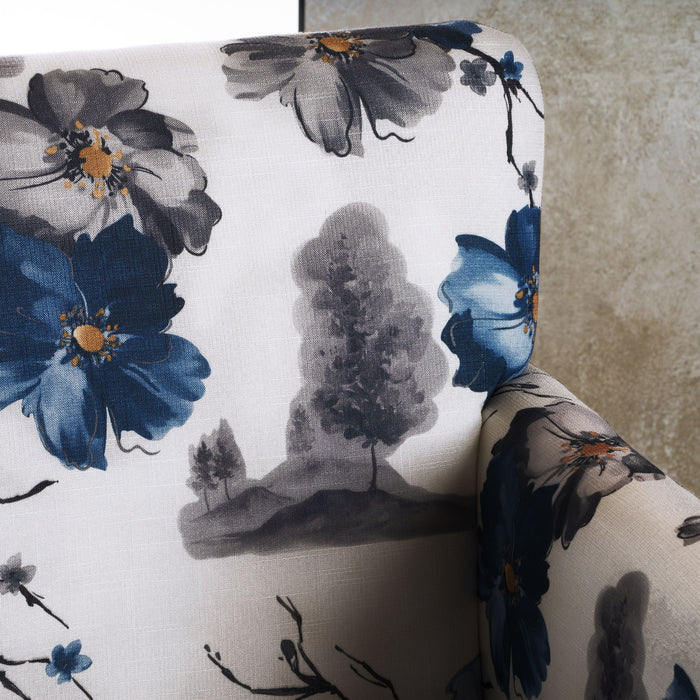 Club Chair With Tapered Birch Wood Legs - Multicolor