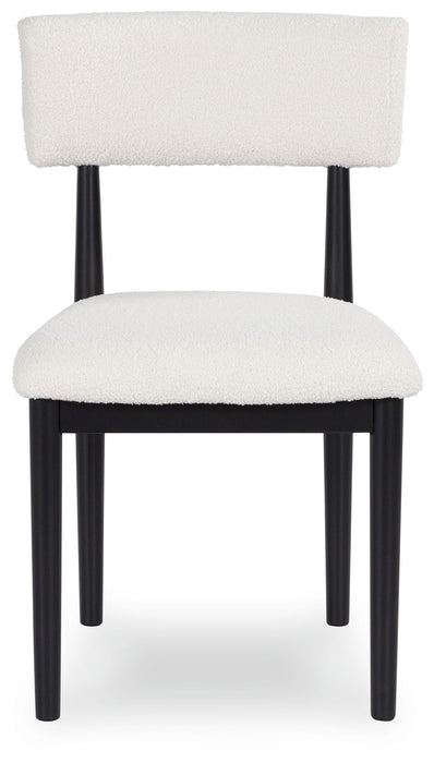 Xandrum - Dining Upholstered Side Chair (Set of 2) - White / Black
