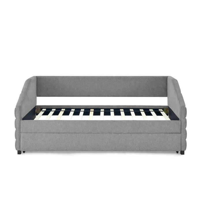 Elegant Daybed With Trundle Upholstered Tufted Sofa Bed