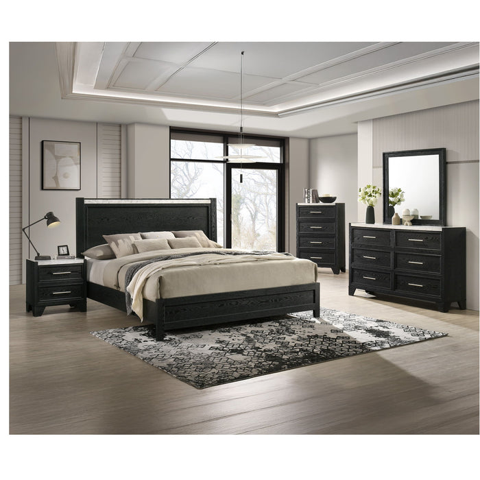 2 Drawers Nightstand - Black / White