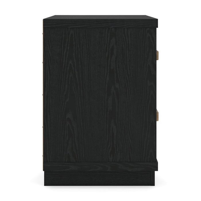 Kozmour - Two Drawer Night Stand - Black / Brown
