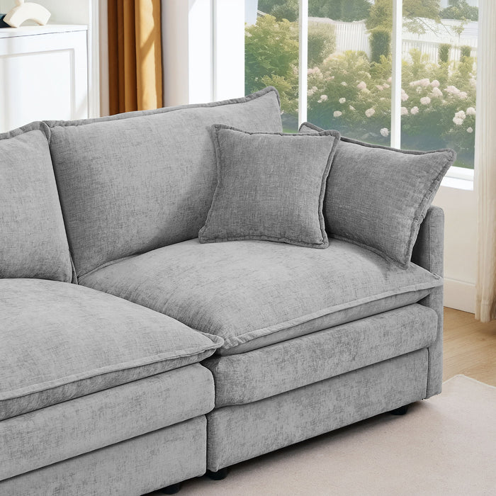 Modular U Shaped Sectional Sofa, 4 Seater Comfy Cloud Couch