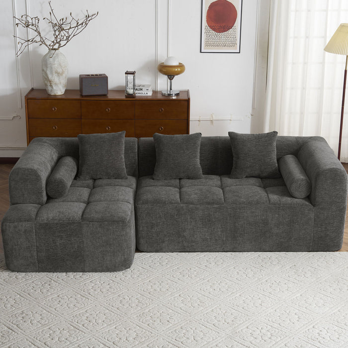 Sectional Free Combined Sofa With 2 Side Pockets