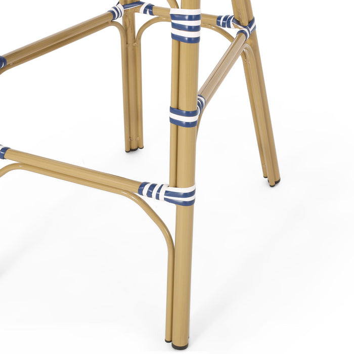 Outdoor Pe Rattan French Barstool Set