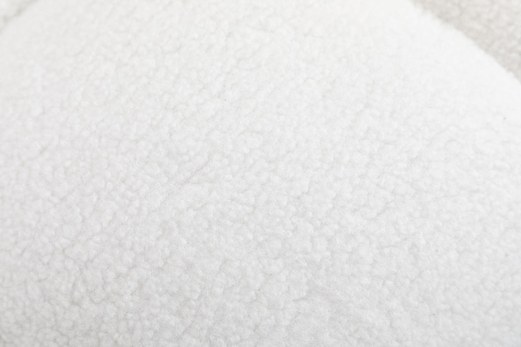 Teddy Fabric Rocking Gilder Nursery Chair For Living Room Indoor - Ivory