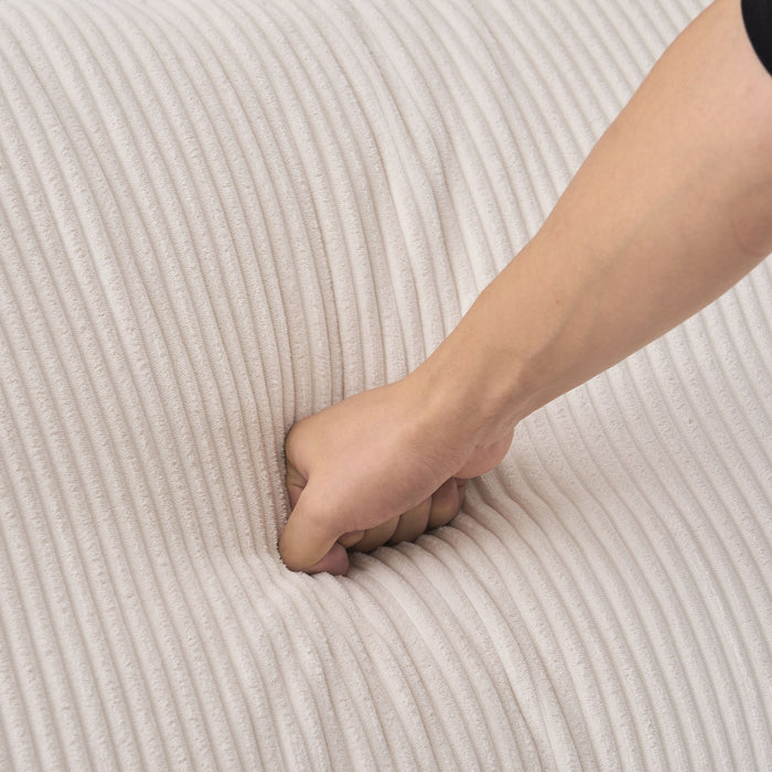 Modular Sectional Sofa With Ottoman, USB And Type C Charger, Petal Armrest Design