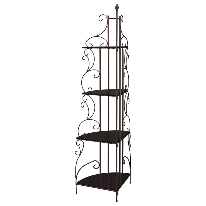 4 Shelf Corner Bookcase - Cappuccino