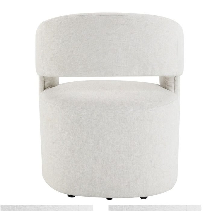 Libni - Arm Chair With Casters - Cream Linen