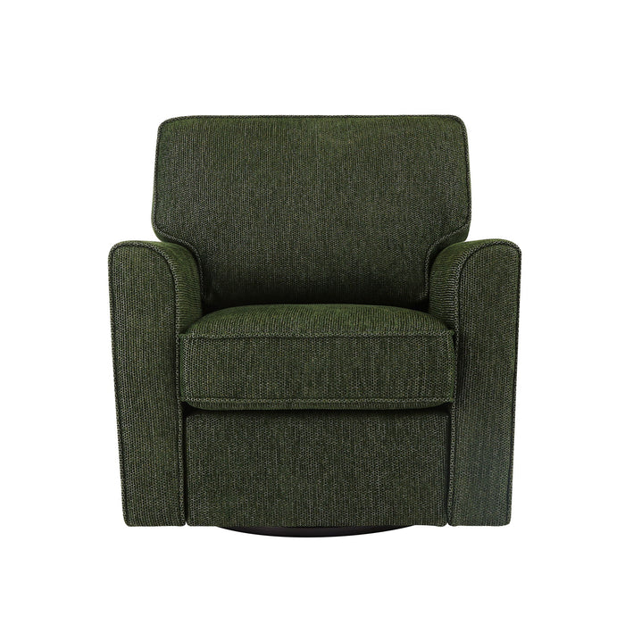 360° Swivel Accent Barrel Armchair With Side Pockets, Compact Design