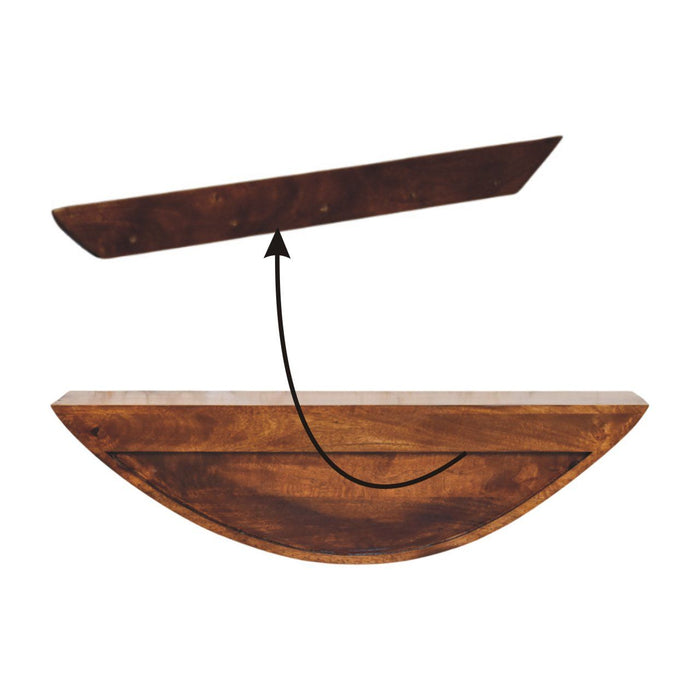Crescent Floating Wall Shelf - Brown