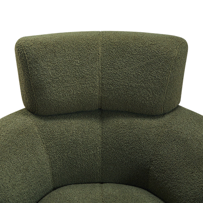 360° Swivel Chair Upholstered Accent Barrel Chair With Adjustable Headrest