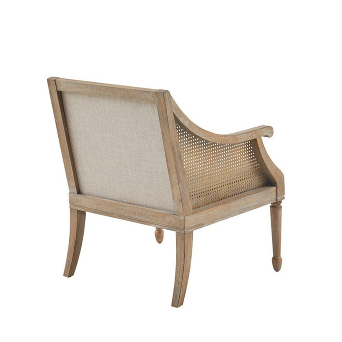 Transitional Cane Accent Armchair And Back Cushion - Natural