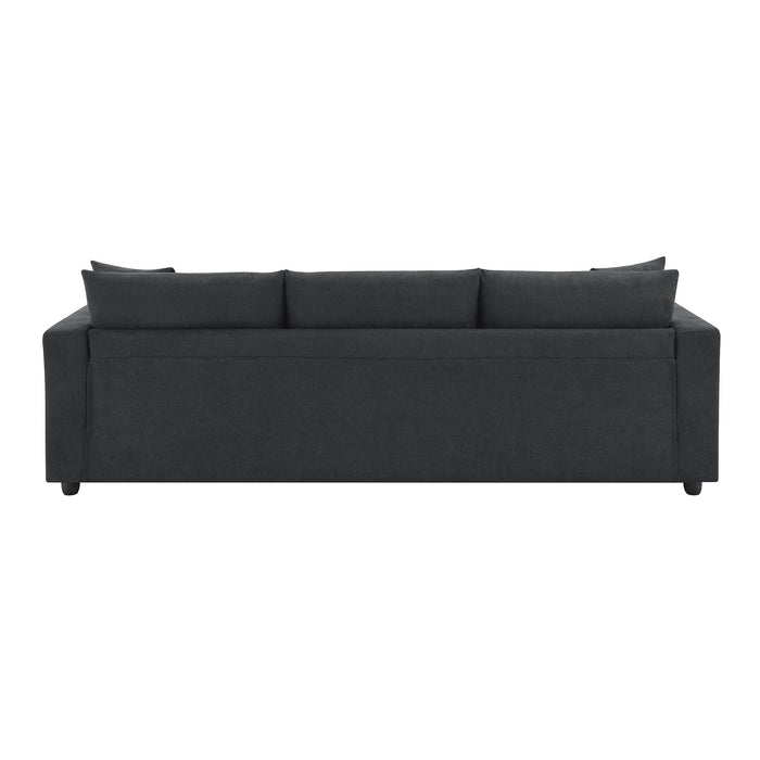 Modern Sectional Sofa With Throw Pillows, Cloud L Shaped Couch Set With Wide 4 Seat Comfy Couch Set With Movable Ottoman