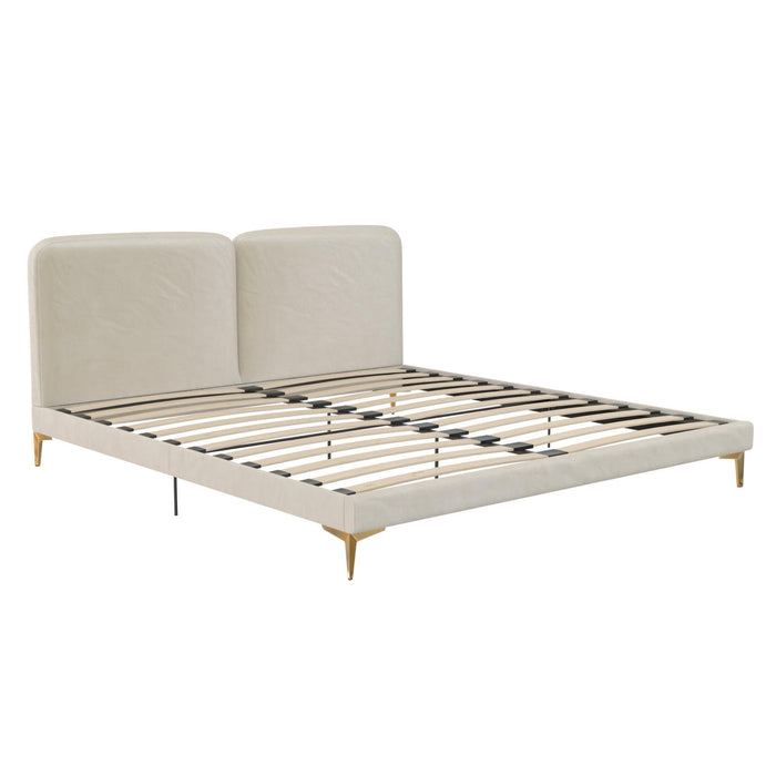 Coco - King Size Upholstered Bed - Ivory