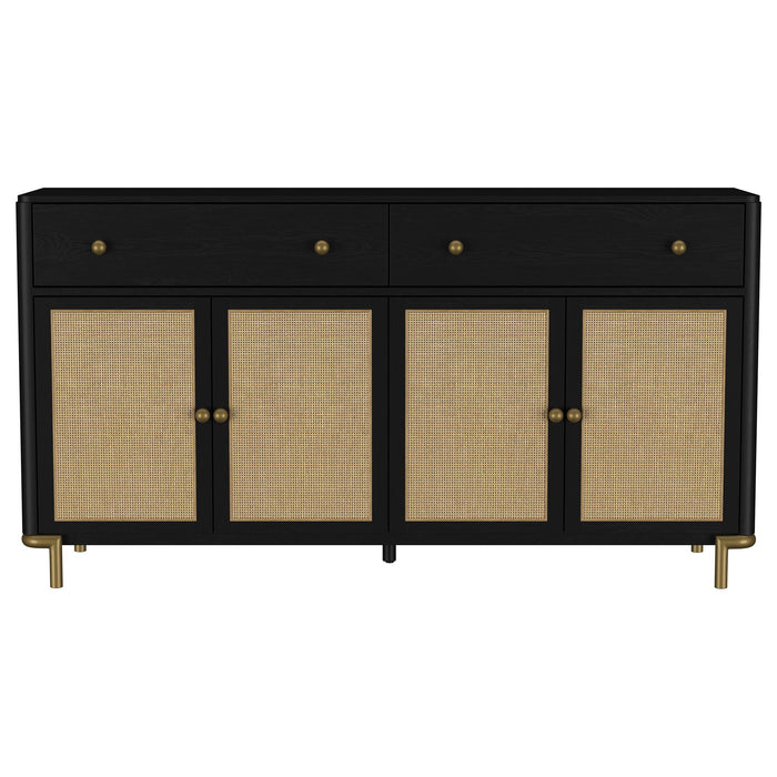 Arini 2-drawer Cane Door Dining Sideboard Server Black