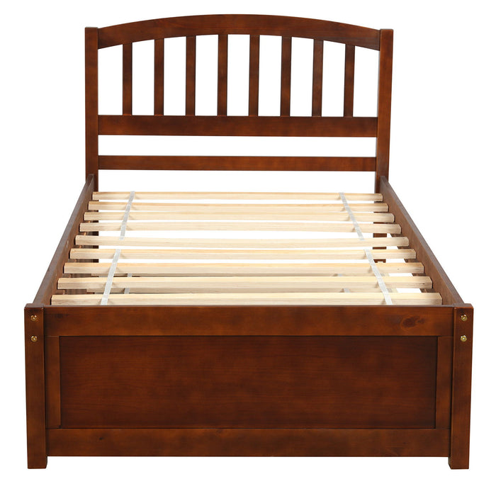 Platform Bed Wood Bed Frame With Trundle