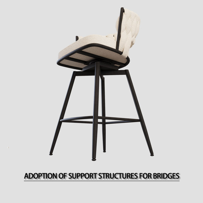 Bar Stool 360 Swivel With Back Footrest