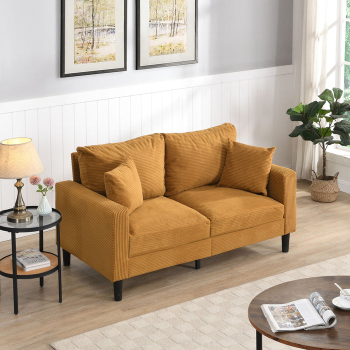 High Resilience Loveseat Sofa With Wooden Frame