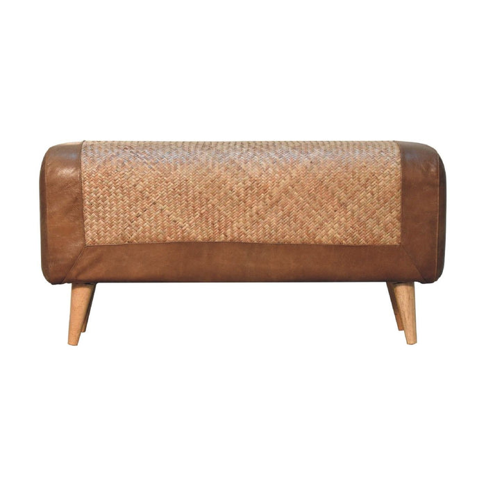 Buffalo - Large Seagrass Hide Nordic Bench - Oak