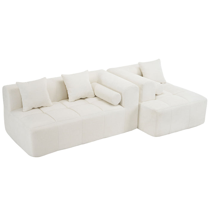Sectional Free Combined Sofa With 2 Side Pockets