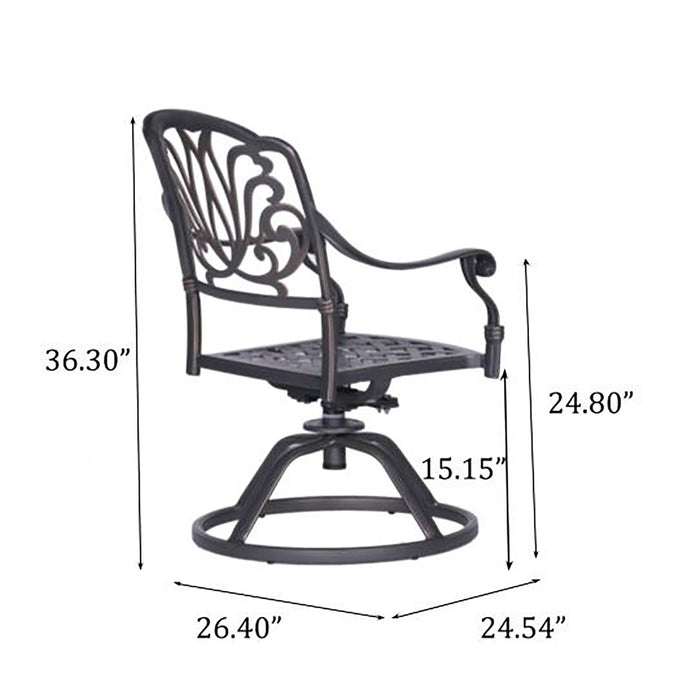 Rectangular Metal Dining Set With Cushions