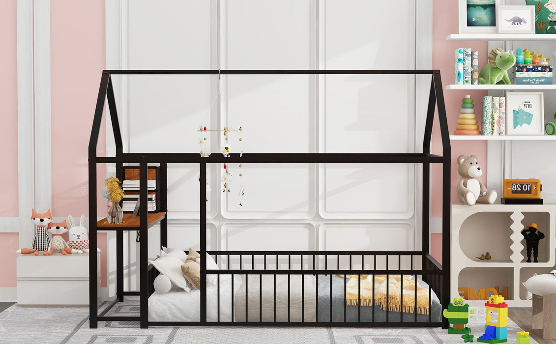 House Frame With Desk, Shelves, Power Outlets And USB Ports