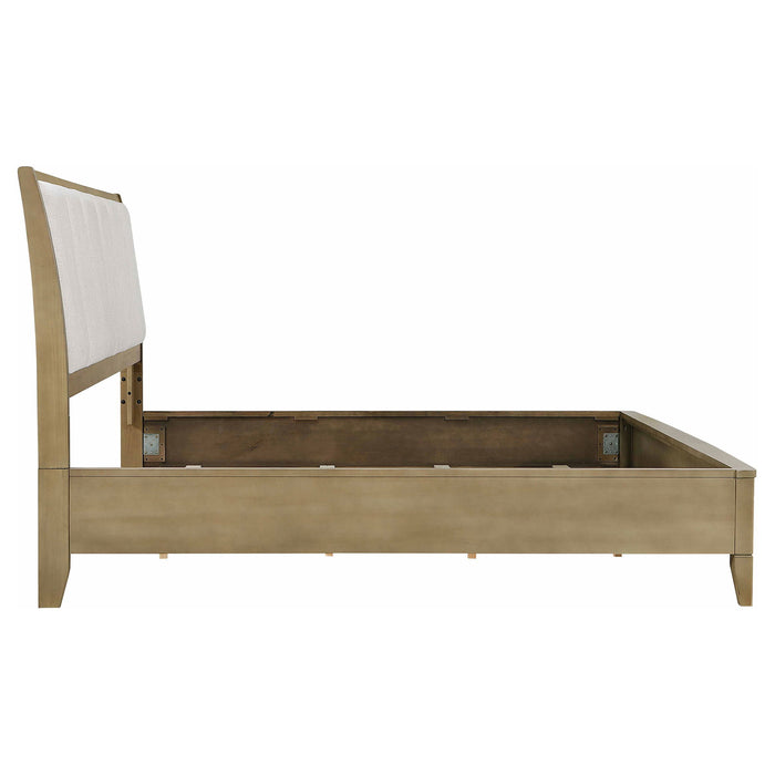 Granada Upholstered Eastern King Panel Bed Natural Pine