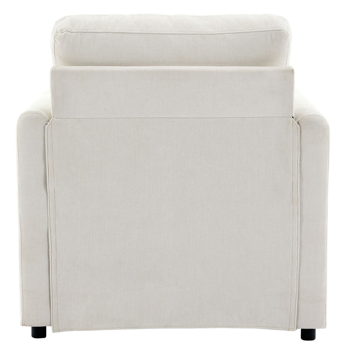 Cozy Upholstered Plush Cushion Armchair For Living Room