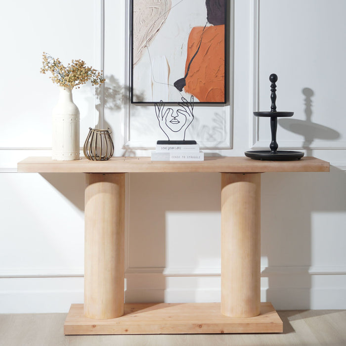 Double Cylinder Base Console Table For Living Room - Multi