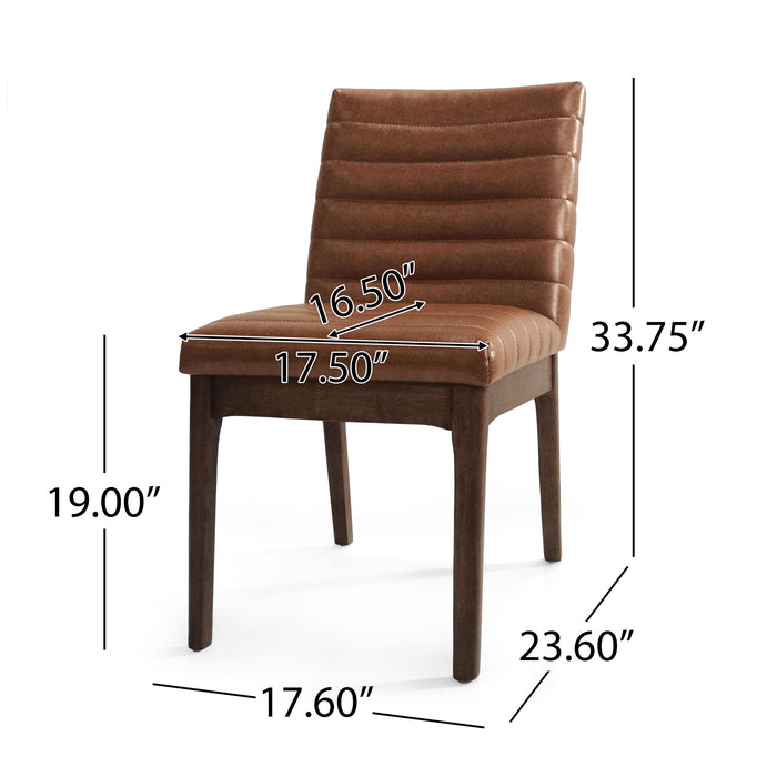 Upholstered Dining Chairs With Rubber Legs (Set of 2)