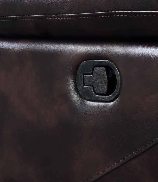 Perfiel - Motion Sofa - Two Tone Dark Brown Top Grain Leather