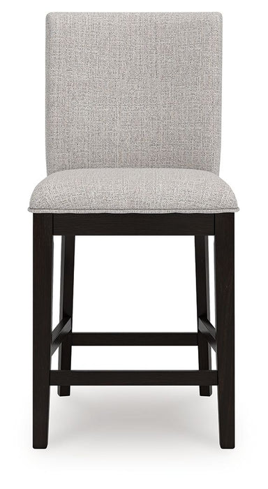 Neymorton - 5 Pc. - Rectangular Dining Room Counter Table, 4 Barstools - Dark Grayish Brown