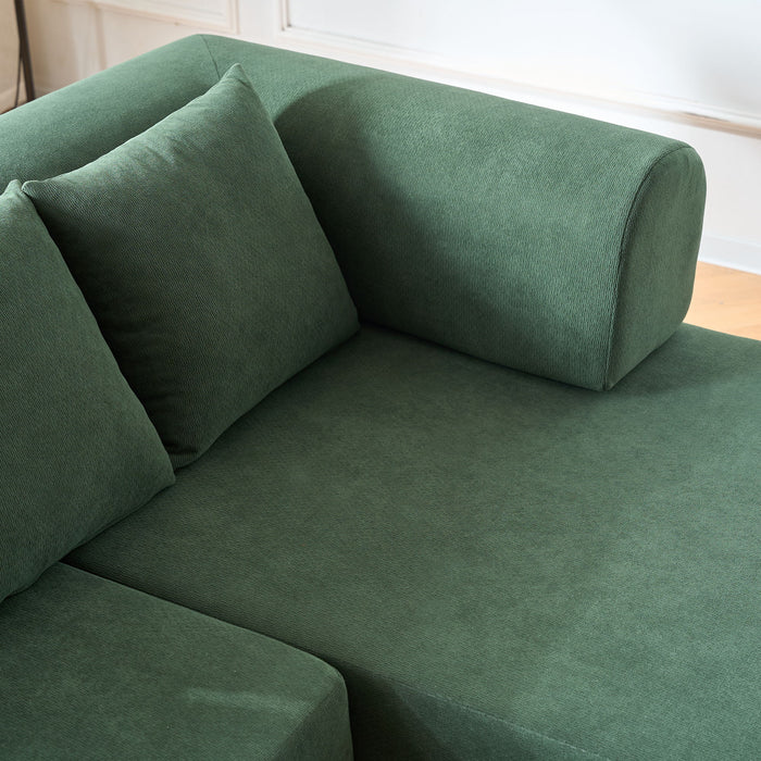 Modular L-Shaped Sectional Sofa With Deep Seat, Movable Chaise & 5 Pillows