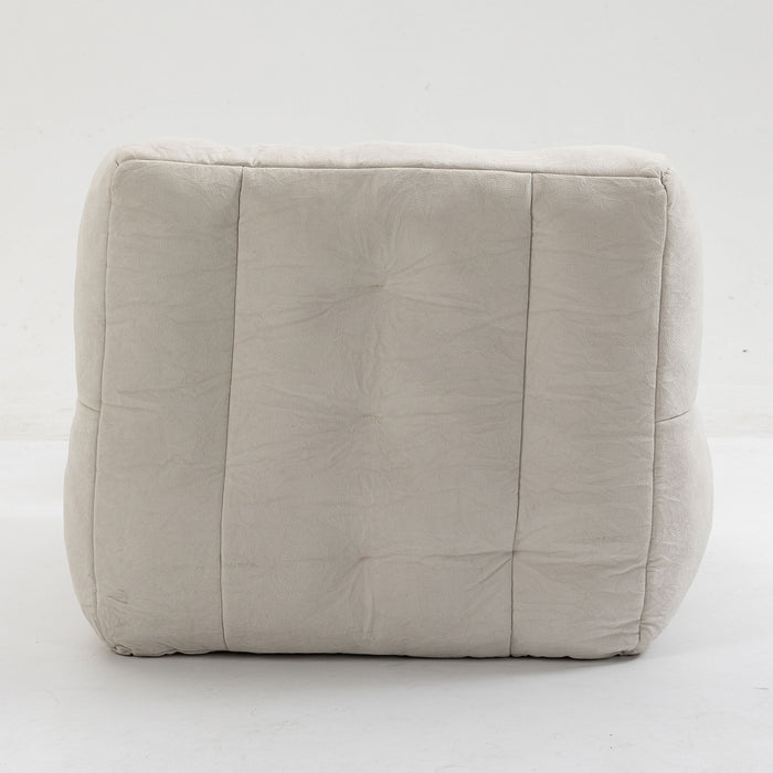 Modern Indoor Fluffy Bean Bag Chair With Memory Foam And Ottoman, Super Soft