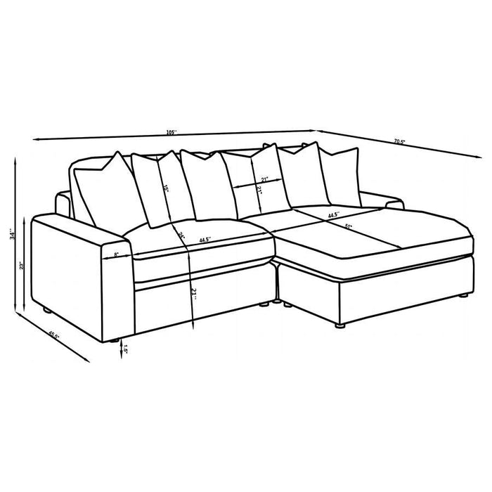 Blaine - Upholstered Reversible Chaise Sectional Sofa