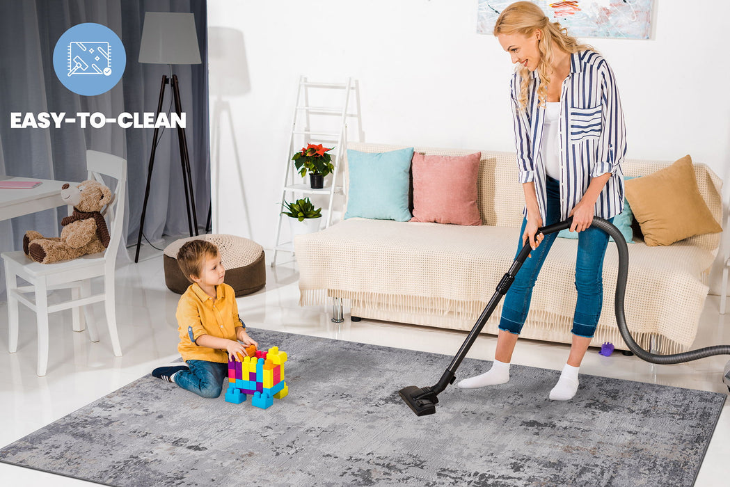 Marfi - 8' X 10' Abstract Area Rug - Ivory / Sand