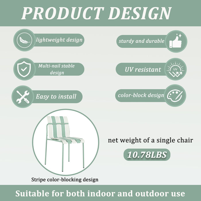 4 Piece Set Of Modern Color Block Designed Single Chairs