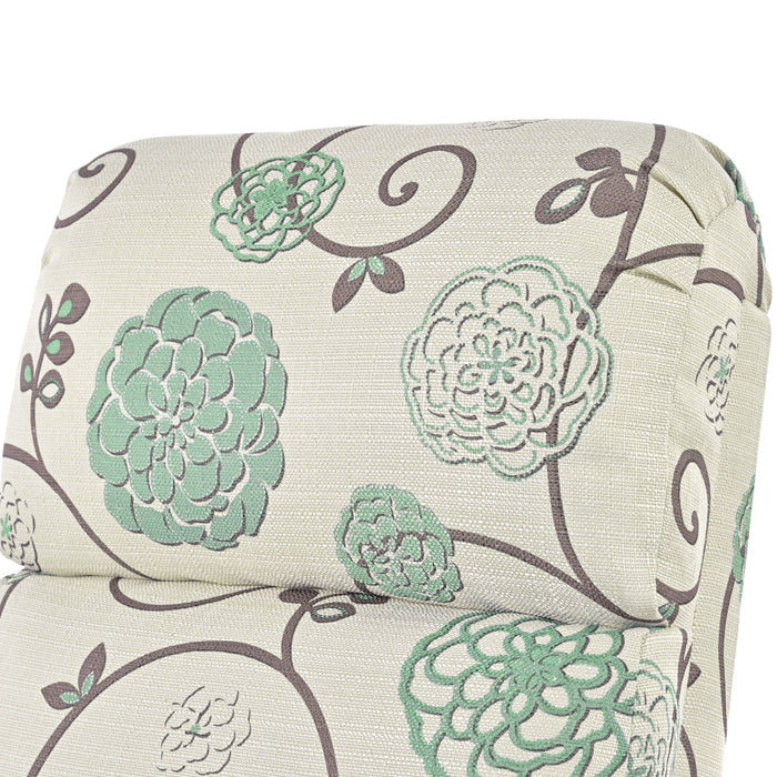 Modern Manual Recliner, Home Theater Chair With Adjustable Backrest For Living Room - Beige / Blue