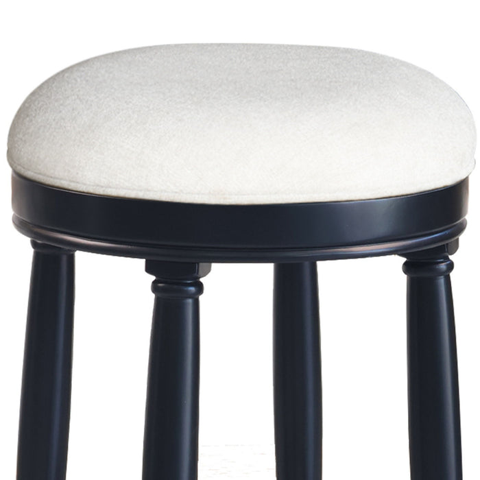 360° Swivel Wooden Barstools With Upholstered Seat, Counter Height (Set of 2)