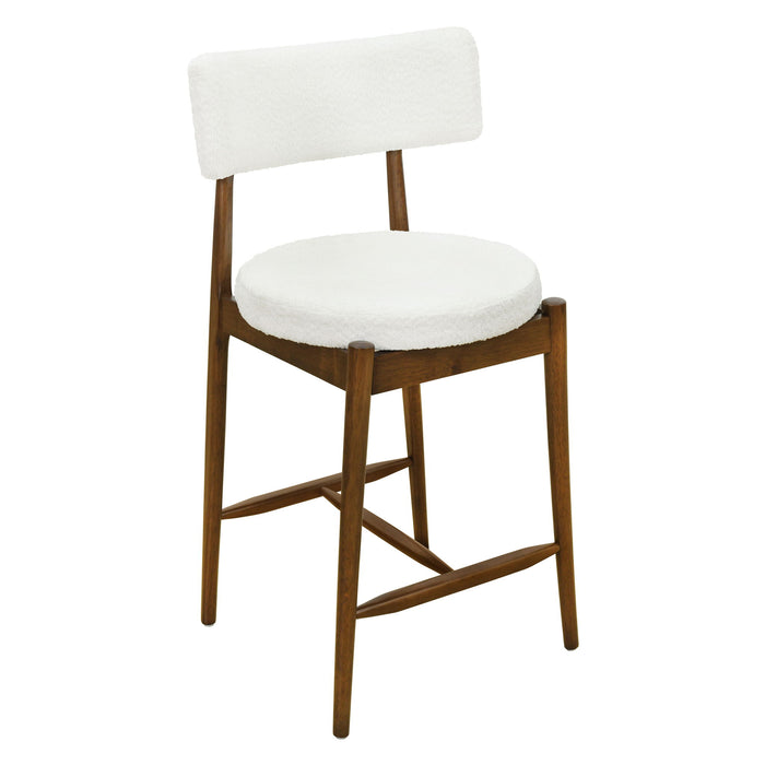 Mid Century Modern Counter Stools, Fabric Upholstered Chairs