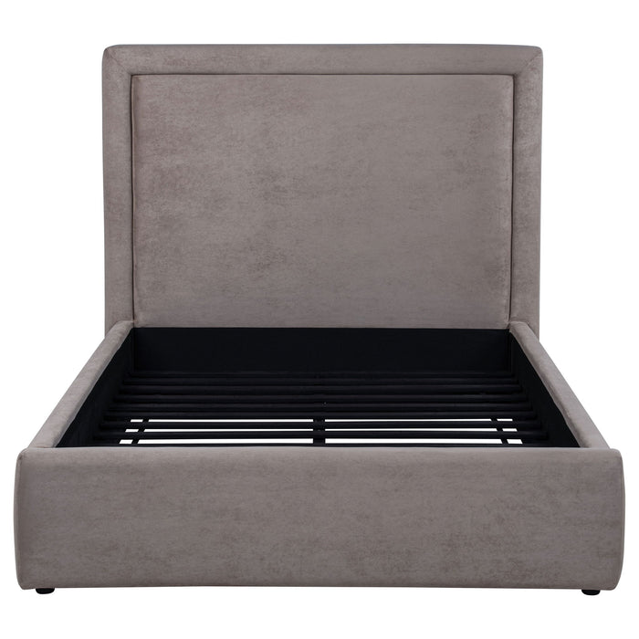 Lawson 54-inch Upholstered Full Panel Platform Bed Mushroom