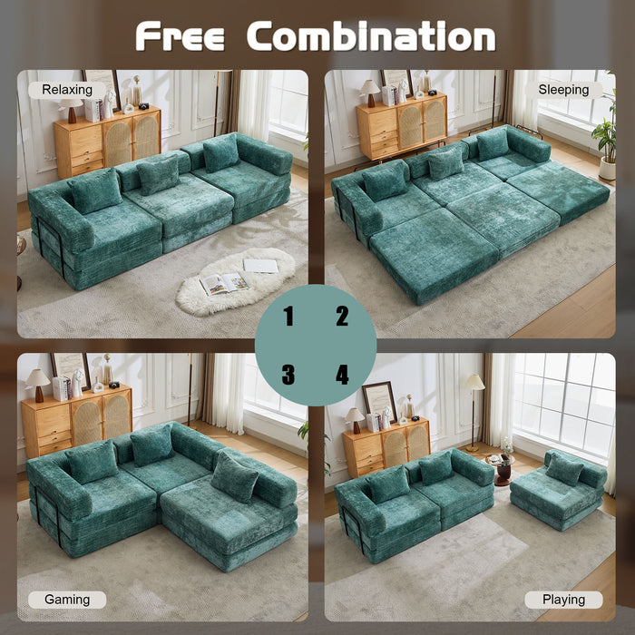 Convertible Floor Sofa Bed, Boneless Modular Sectional Sofa For Living Room