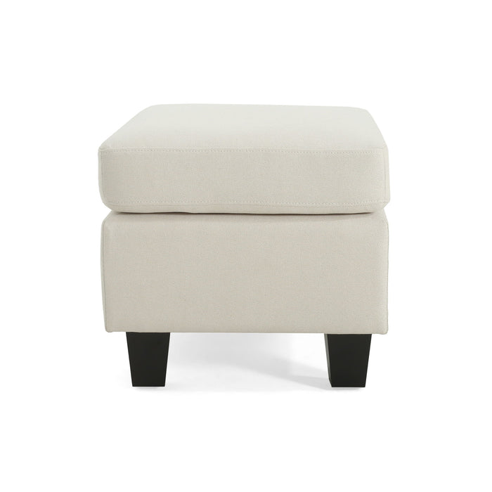 Springfield - Ottoman Contemporary Design Fabric Birch Wood Legs - Beige