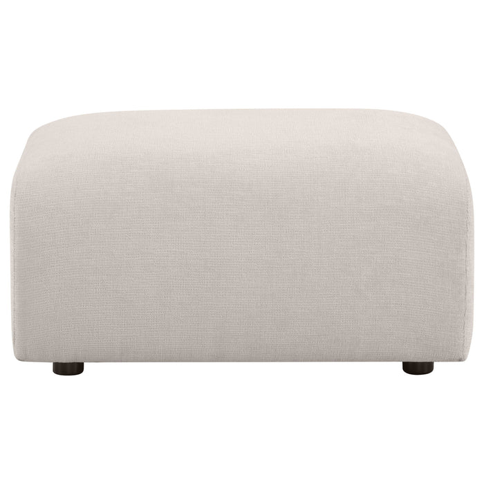 Burnett Chenille Upholstered Ottoman Ivory