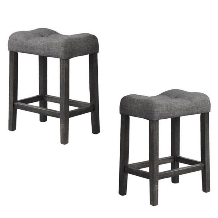 Transitional Counter Dining Set With 4 Tufted Stools