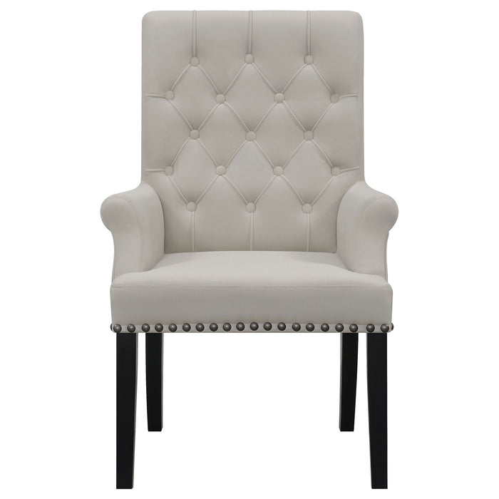 Norwich - Dining Arm Chair With Button Tufting And Rolled Top